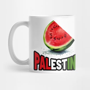 Palestine Watermelon - Bold Type Palestine Flag Color Mug